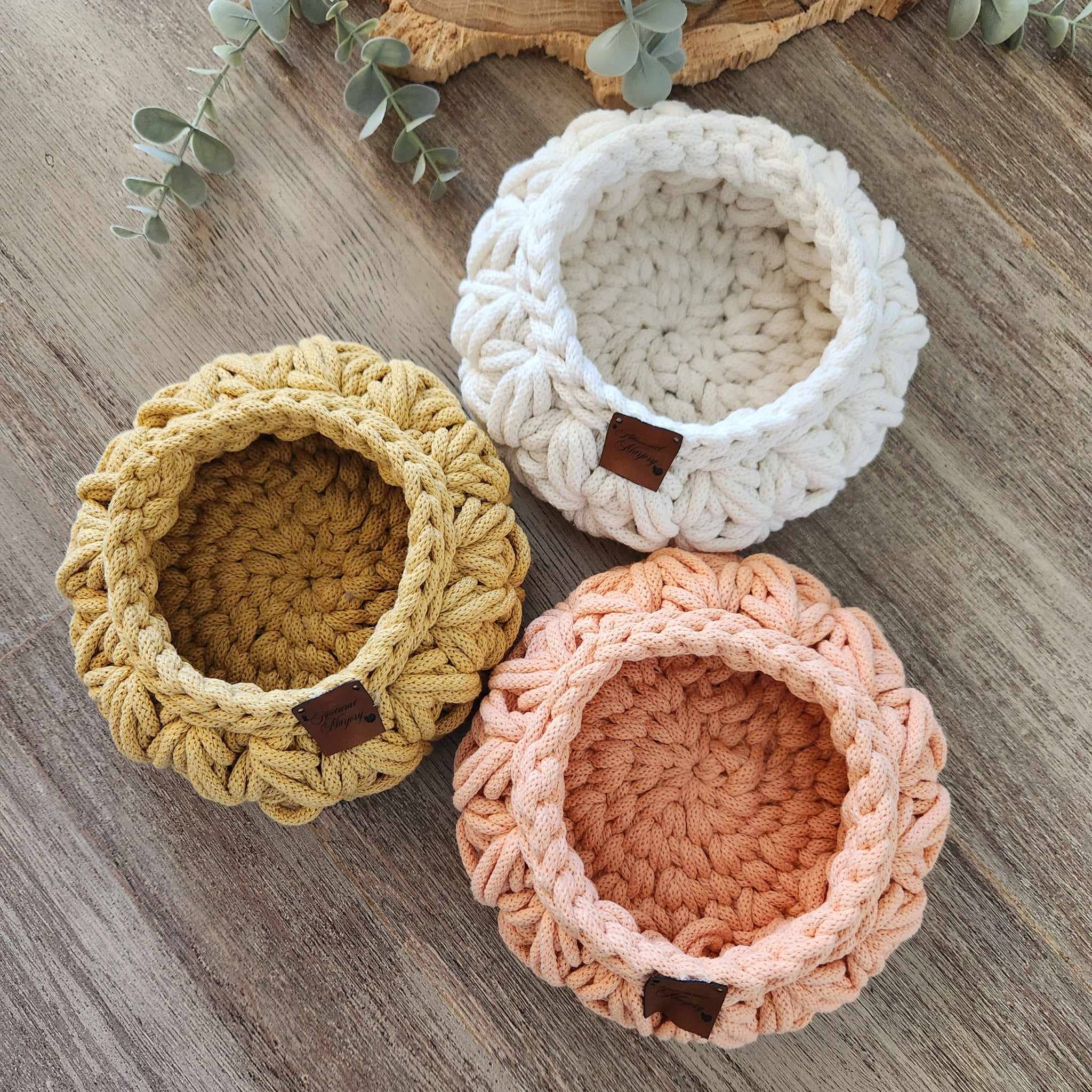 Naturalmarjory - Venta al por mayor Cestas - Canasta de crochet con patrón floral6