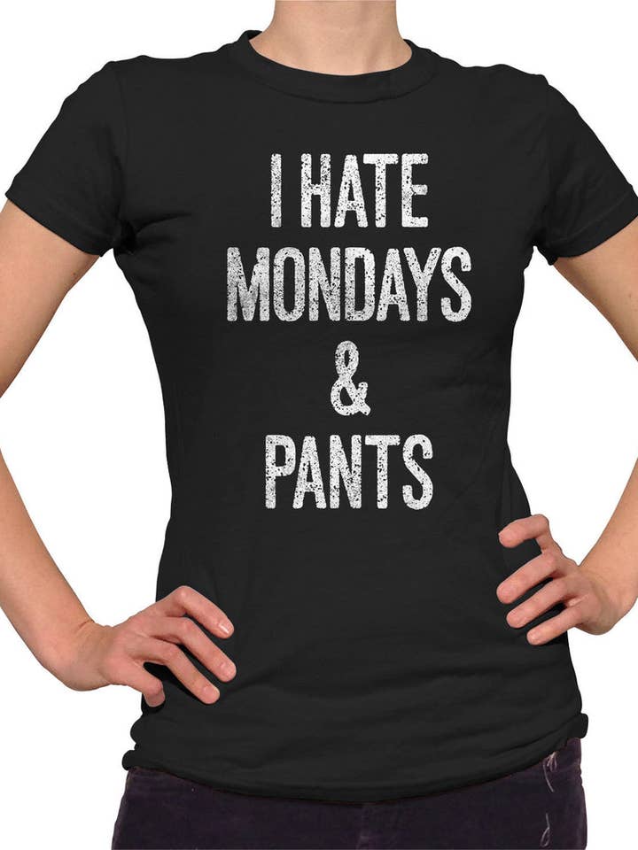 Maglietta da donna I Hate lunedì e pantaloni per la vendita all'ingrosso da parte di Boredwalk