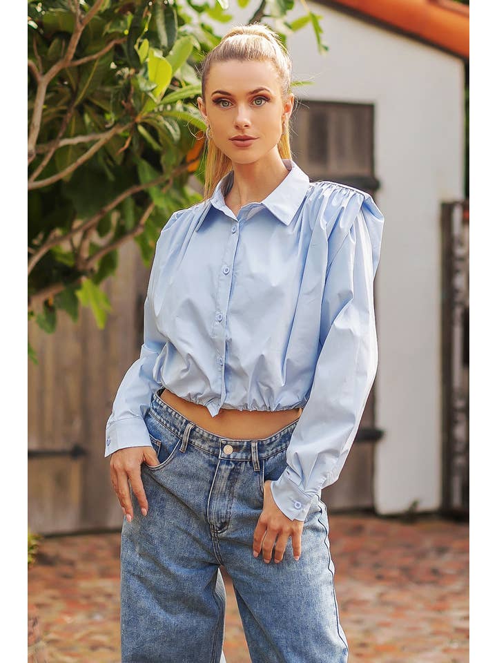 Strut & Bolt – Engroshandel Skjorte med buttondown – til kvinder – Skulderpude Button Down Poplin skjorte