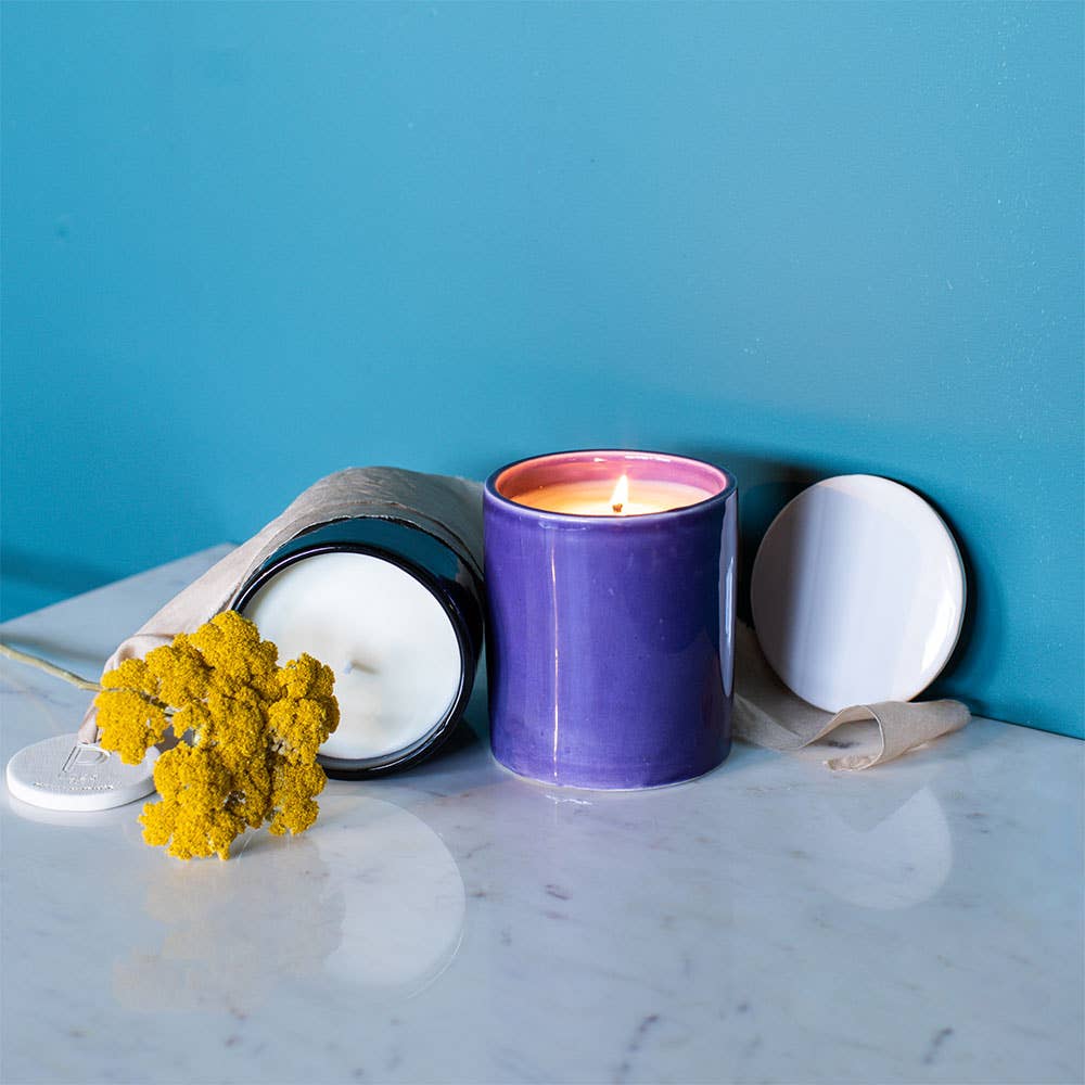 MAISON PICHON UZES – wholesale Jar/filled candle – Basilisca Violet & White Candle