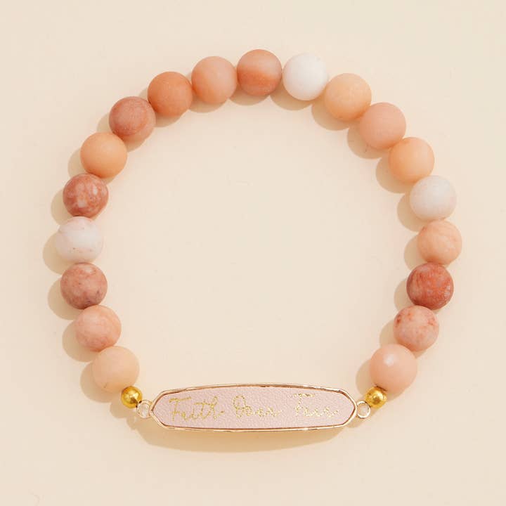 Lilla Haven - Wholesale Beaded Bracelet - Faith Over Fear Natural Stones Beaded Bracelet