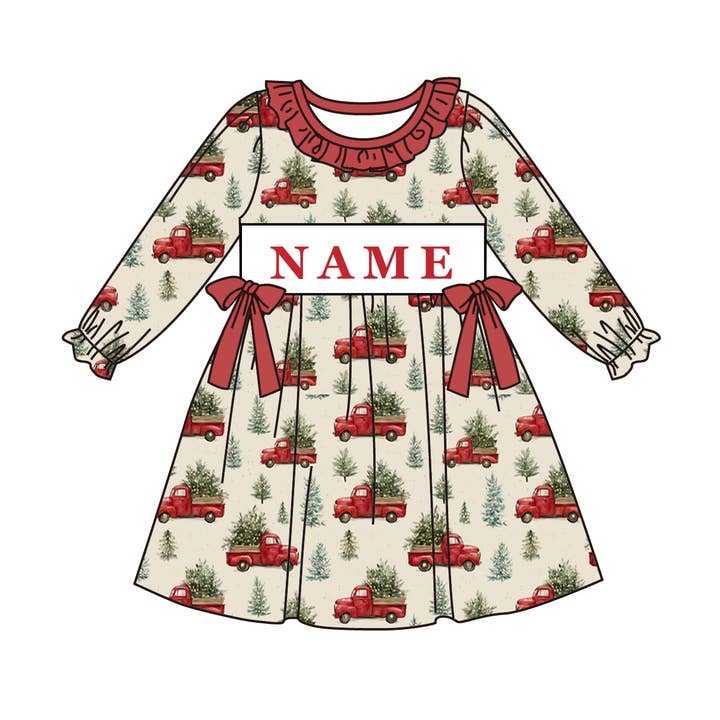 Auraquise - Vente Ensemble de vêtements – bébé - Collection de Tenues Personnalisées avec Broderie Smockée de Sapin de Noël3