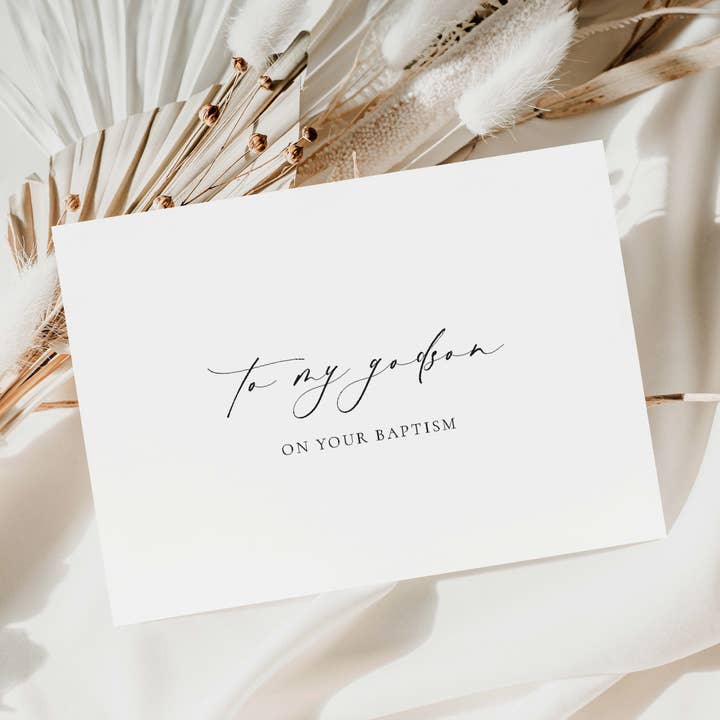 Black Bow Studio - Wholesale Religious card - To My Godson On Your Baptism Greeting Card4