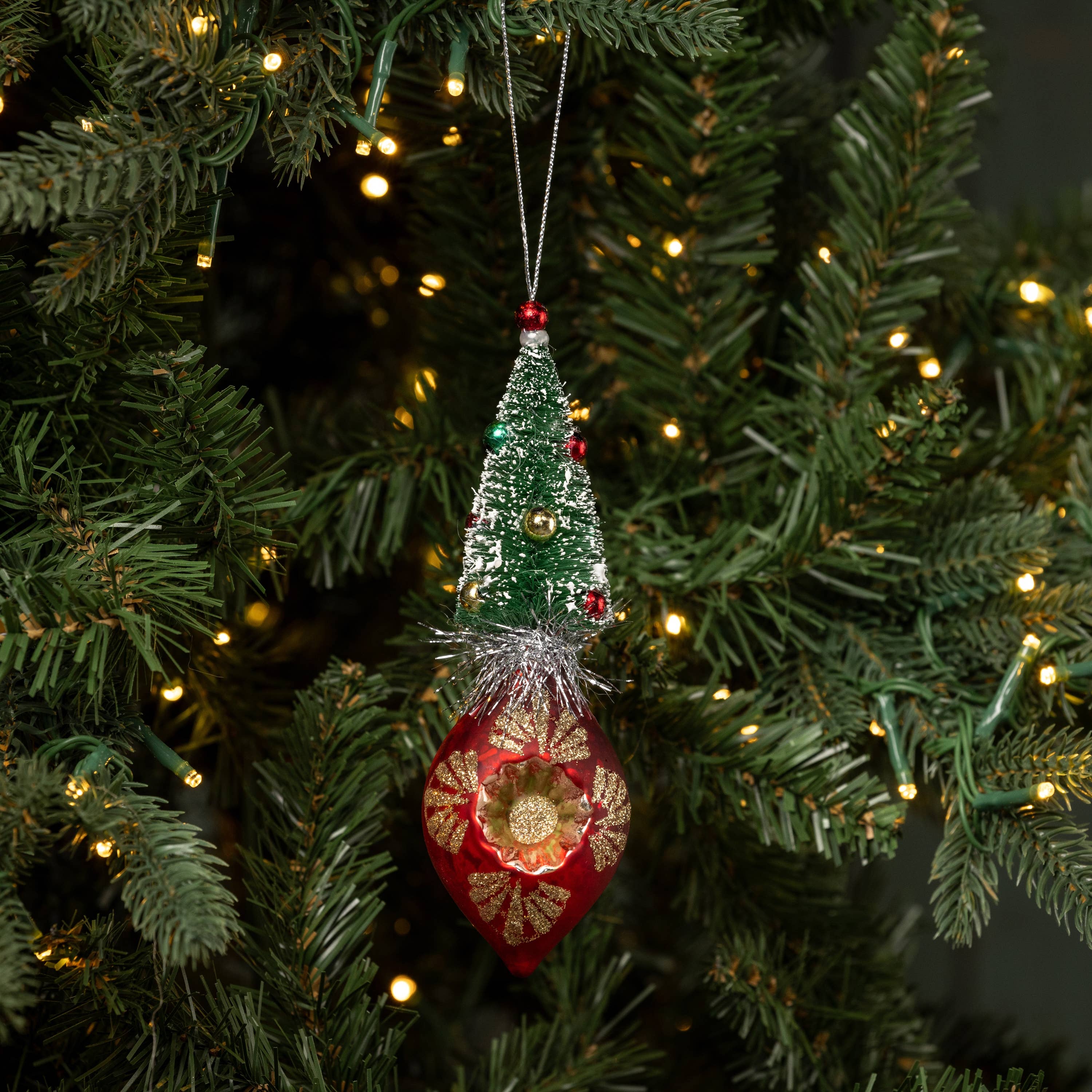 Ragon House - Wholesale Ornament - 6" RED VINTAGE TREE ORNAMENT1