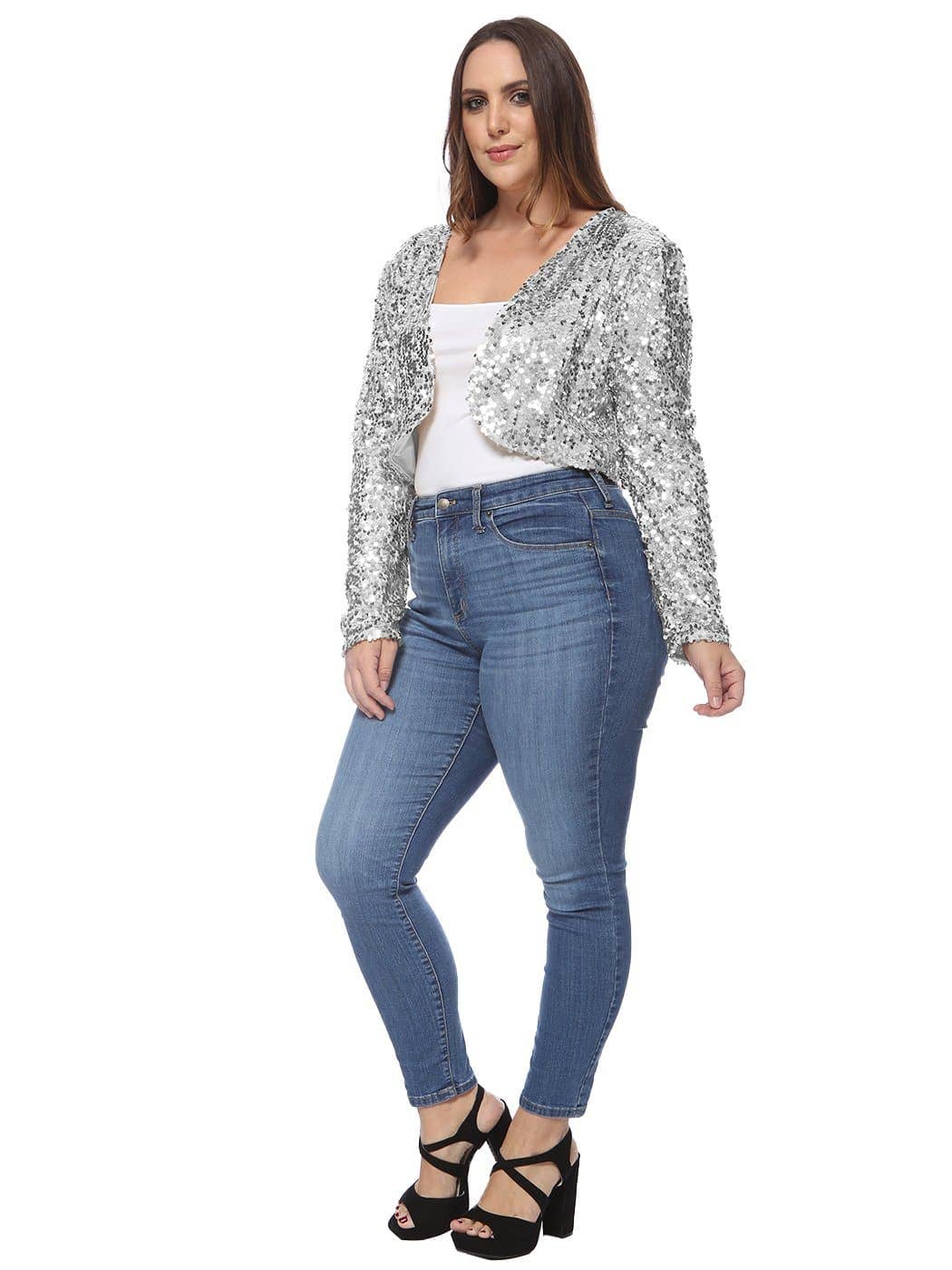 Anna Kaci Wholesale - Wholesale Jacket - Women's - Plus Size Sequin Bolero11