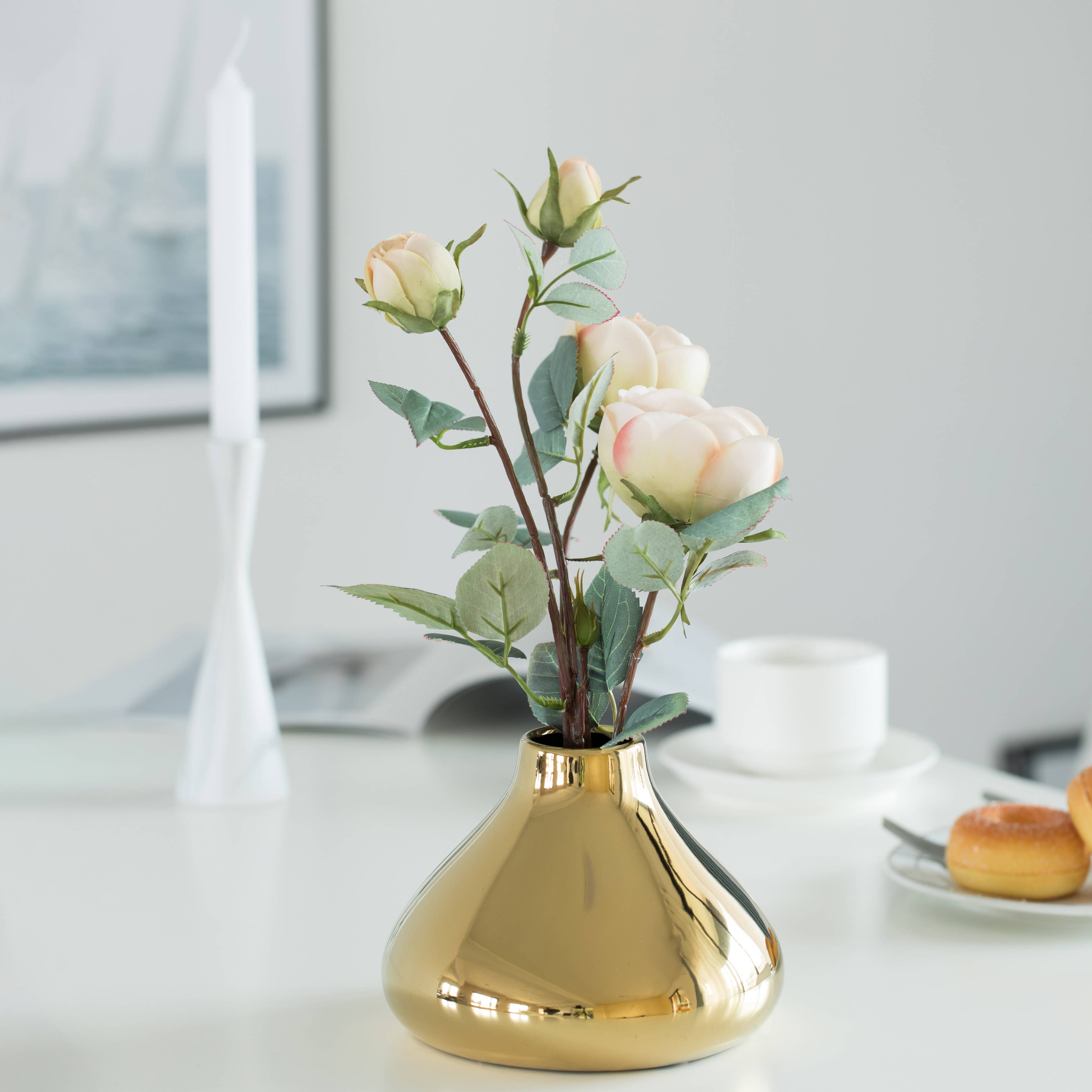 Quickway Imports - Wholesale Vase - Decorative Ceramic Modern Centerpiece Table Vase, Gold18