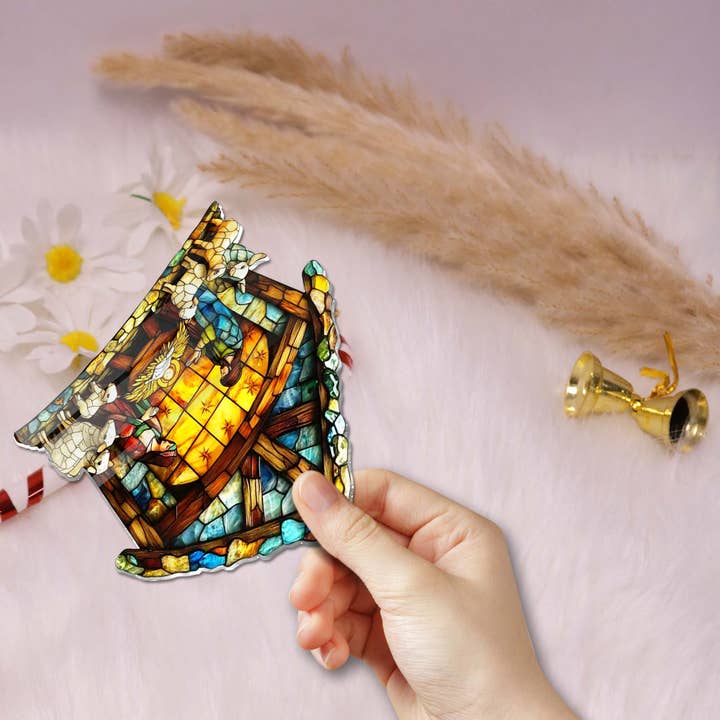 Merchemy - Wholesale Wall Decor - Kids & Baby - Nativity Catholic Ornament Nativity ACRYLIC Window Hanging5