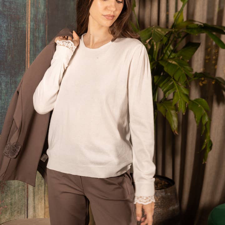 Morris Corinthian Crew Neck Sweater for wholesale by Chez Moi