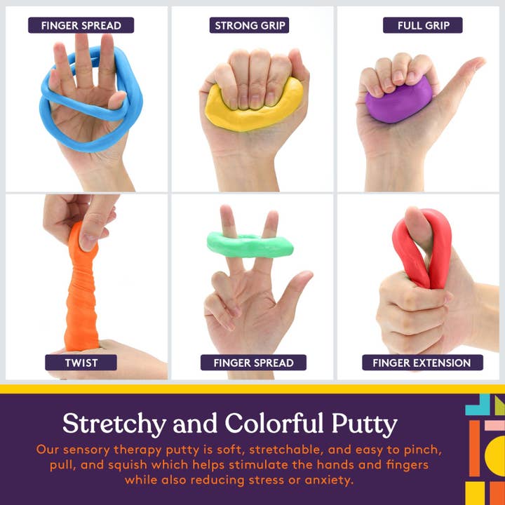 Special Supplies - Wholesale Putty/Slime - Kids - Physical Therapy Putty Kit, Finger Exercisers, and Hand Strengtheners, 15 Pc. Set, Improve Grip Strength, Dexterity, and Mobility, Supports Injury Recovery And Stress Relief, For Kids and Adults