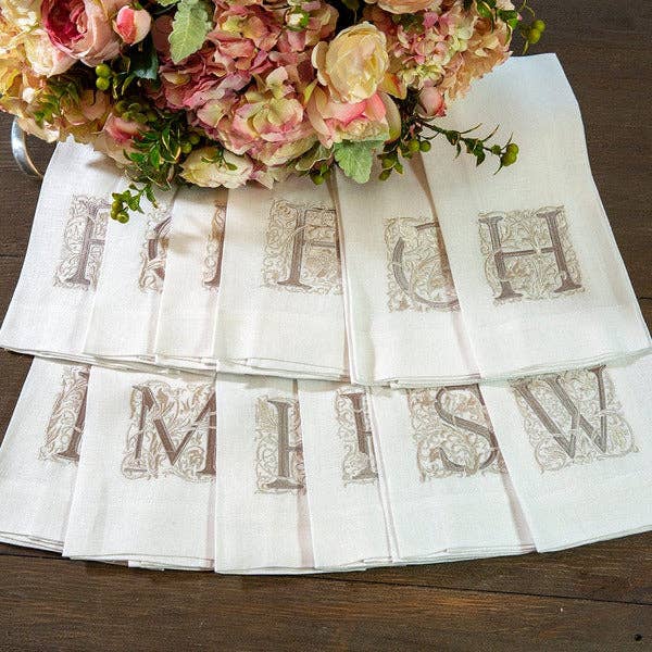 Arte Italica & Crown Linen Designs - Wholesale Tea Towel - Monogram Linen Towel4