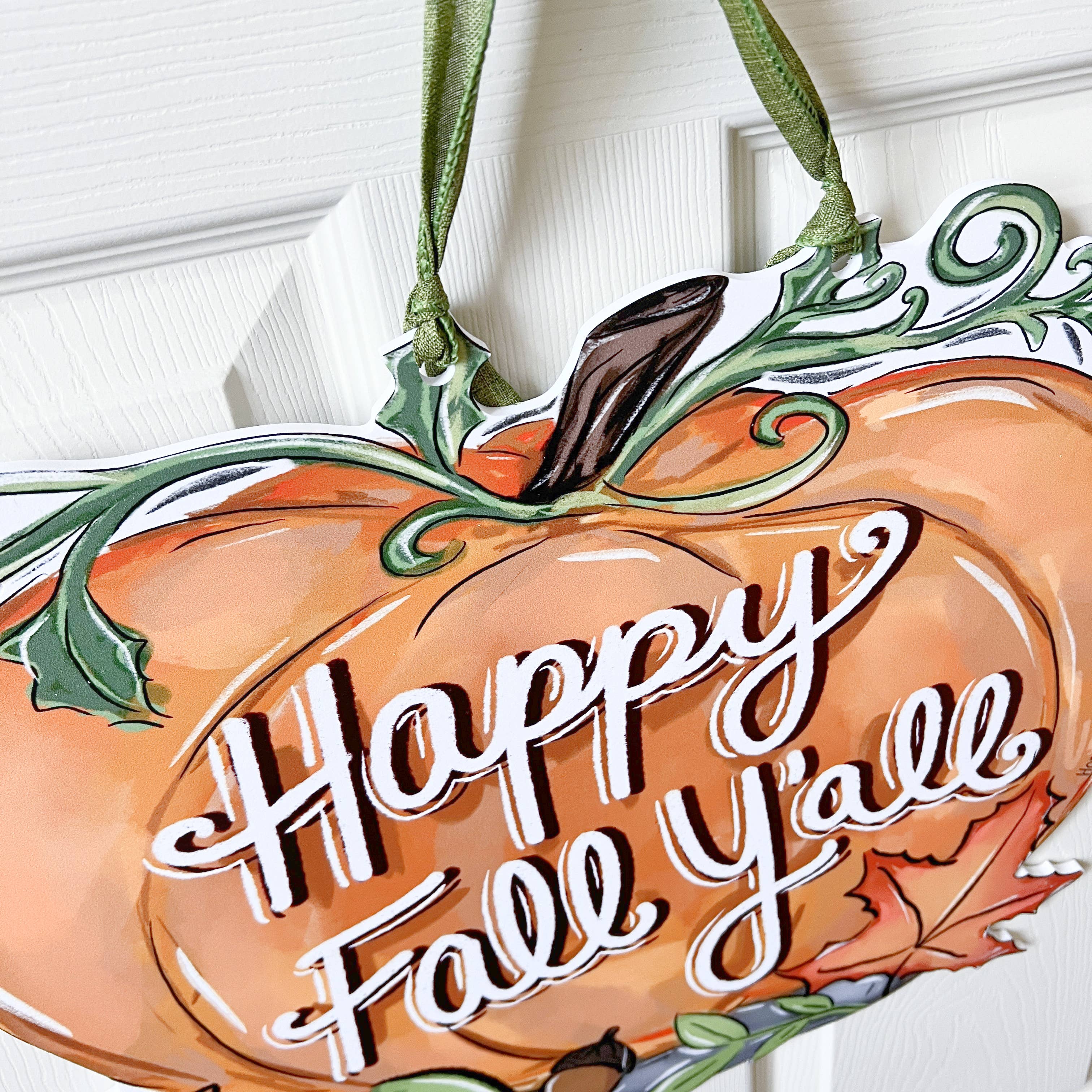 Home Malone - Wholesale Door Hanger - Fall Y'all Pumpkin Door Hanger-Happy Fall Autumn Halloween2