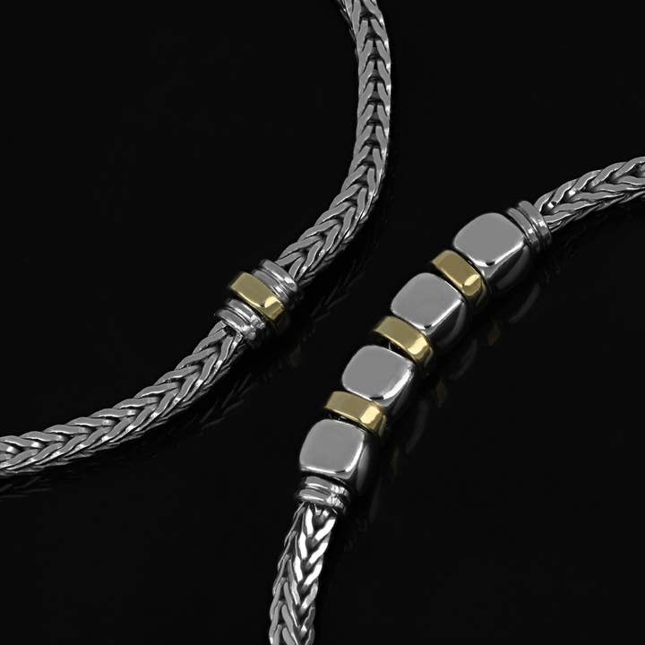 Club Five - Wholesale Link & Chain Bracelet - Men's bracelet in 9kt gold and 925 silver - Clark2