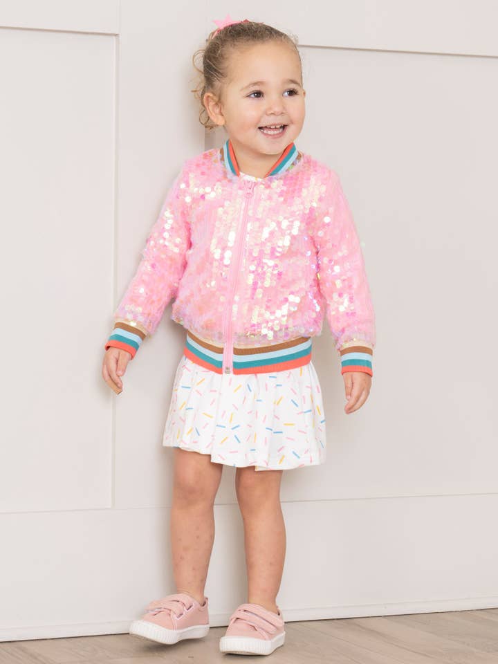 Marie Nicole Clothing - Wholesale Bomber Jacket - Kids - Pink Iridescent Bomber Jacket2
