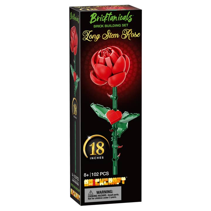 Brickcraft - Wholesale Building Set - Kids - Bricktanicals Red Long Stem Rose Brick Building Set8