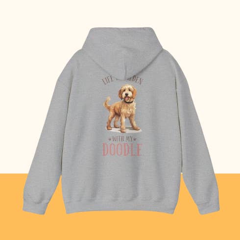 Backprint Heavy Blend™ Hooded Sweatshirt "Doodle" für den Großhandel von Pawzlove