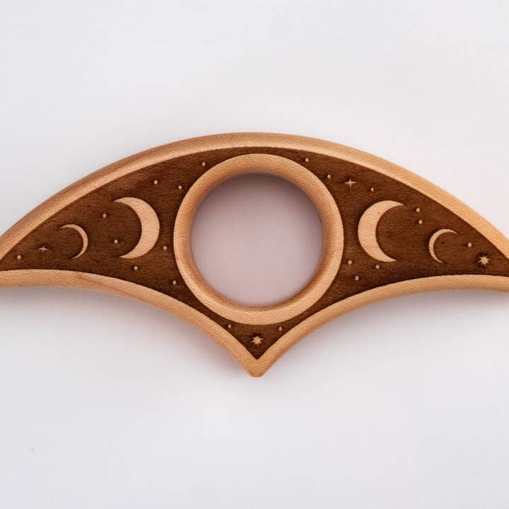 Woodland Woodworx - Wholesale Book Holder - Thumb Page Holder, "Moon Phase" Design, Maple Wood5