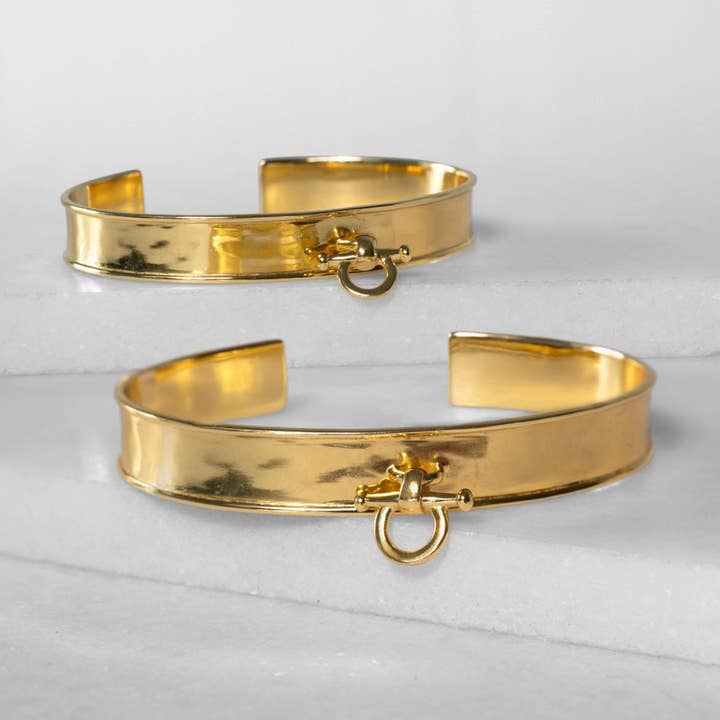 URBAN-EQUESTRIAN - Wholesale Cuff Bracelet - Ariston Equestrian Horse Bit Bracelet in Gold0
