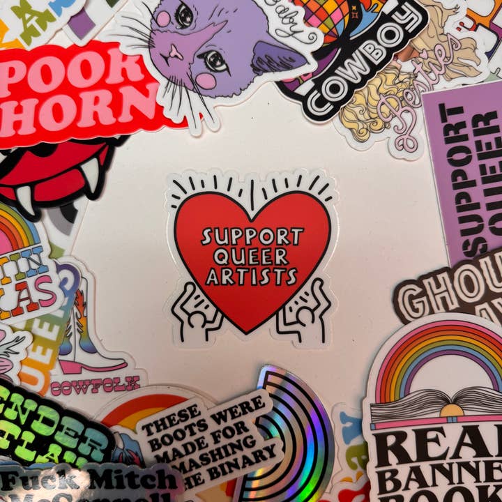 The Little Gay Shop - Wholesale Sticker - Support Queer Artists - Heart Sticker