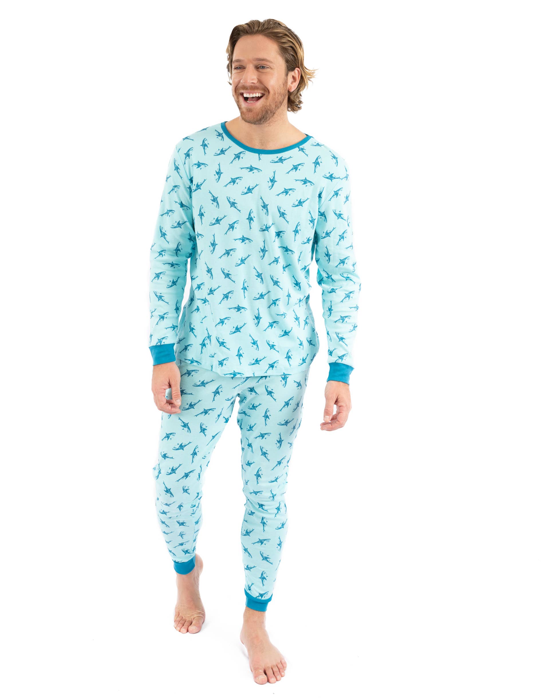 Leveret Pajamas - Wholesale Sleepwear Set - Men's - Mens Two Piece Cotton Pajamas Print20