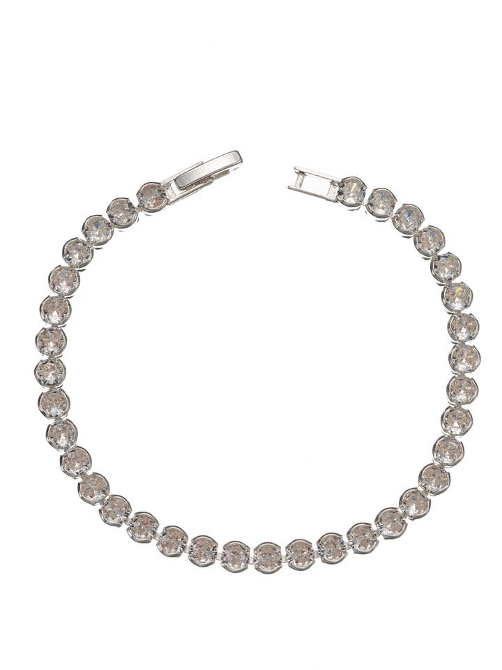 Leslii Armband Kristall glänzend SIlber Weiß für den Großhandel von Leslii