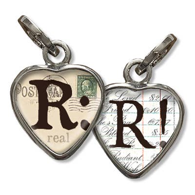 Bubble Heart iniziale R per la vendita all'ingrosso da parte di Pick Up Sticks Jewelry Company