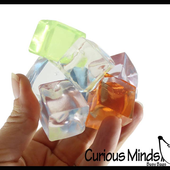 Curious Minds Toys - Wholesale Fidget Toy - Kids - 1 Gelatin Ice Cube Squishy Fidget Toy - Thick Gel Wiggly an