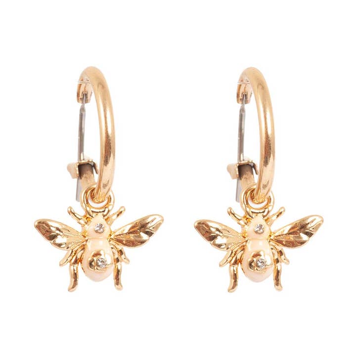 Enamel bee gold hoop earrings for wholesale by A&C Oslo