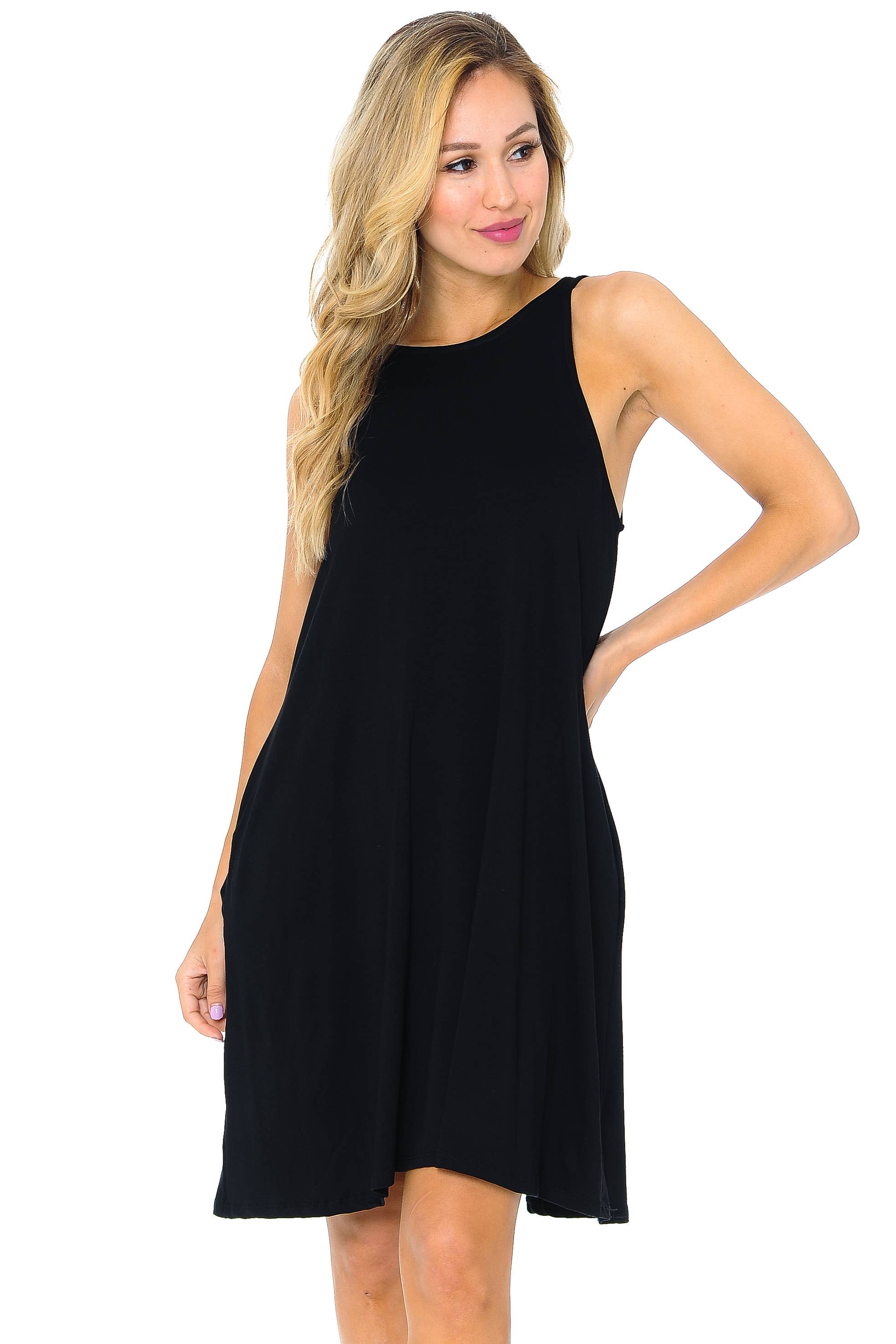 Burgundy Apparel - Wholesale Dress - Women's - TANK DRESS WITH POCKETS24