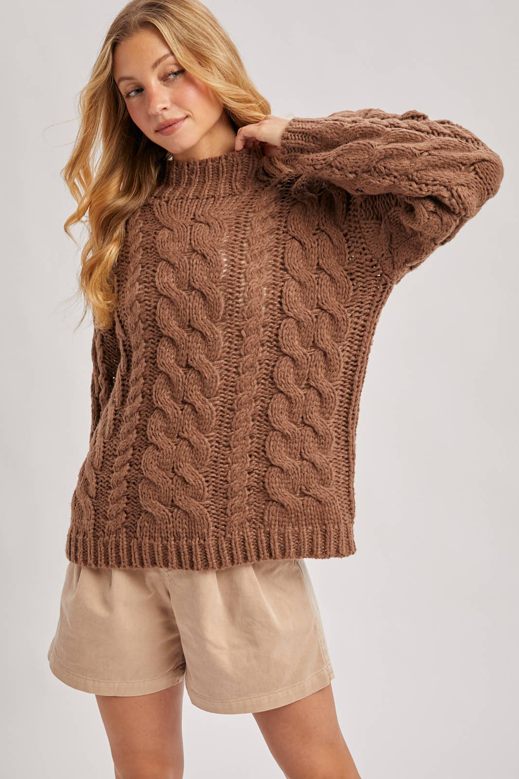 Bluivy - Wholesale Pullover-trui - Dames - KABELTRUI MET MOCK NECK EN GROF BREISEL12