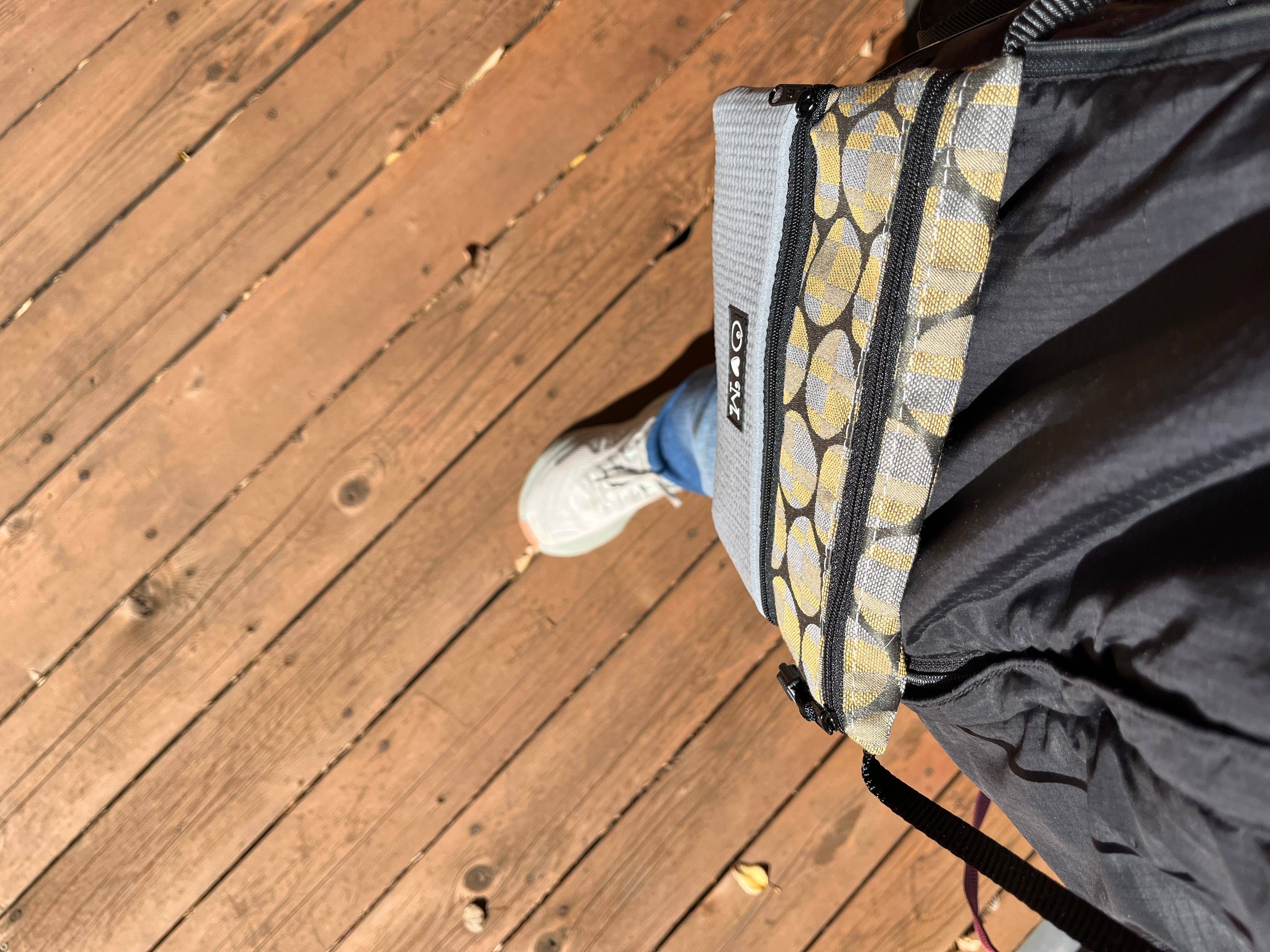 OlovesM.com - Wholesale Crossbody Bag - Women's - 3 Zip Bag Gray- Geometric Home dec Circle fabric4