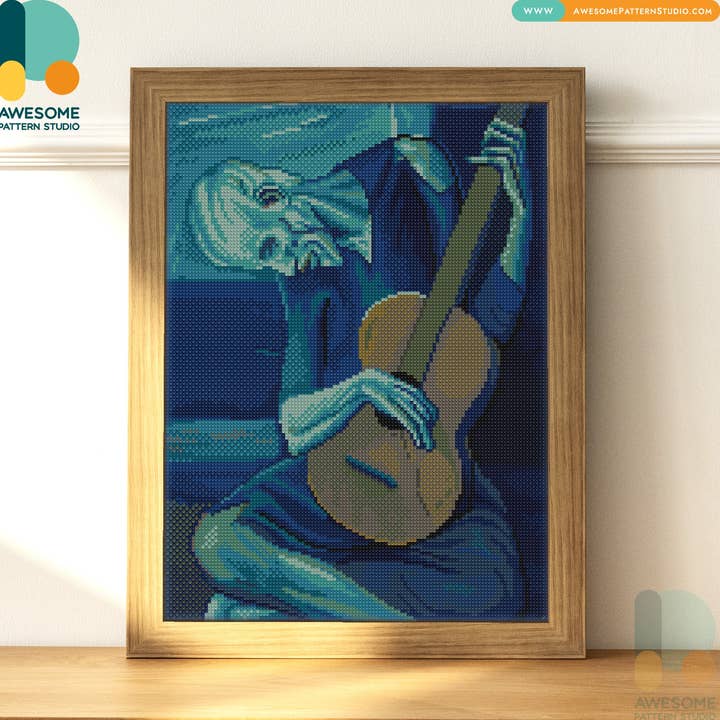 The Old Guitarist DS2839, Diamond Painting Kit - 120x162 for wholesale by Awesome Pattern Studio