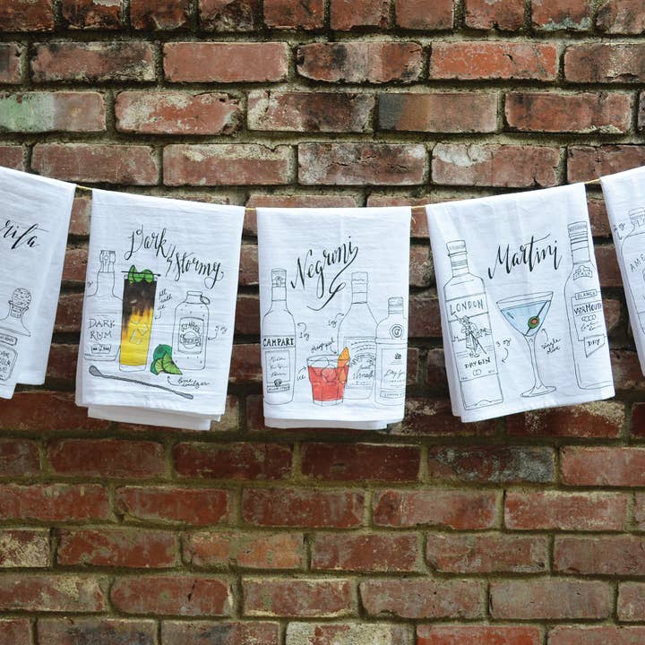 Wild Ink Press - Vendita all'ingrosso Strofinacci - Strofinaccio da cocktail francese 75