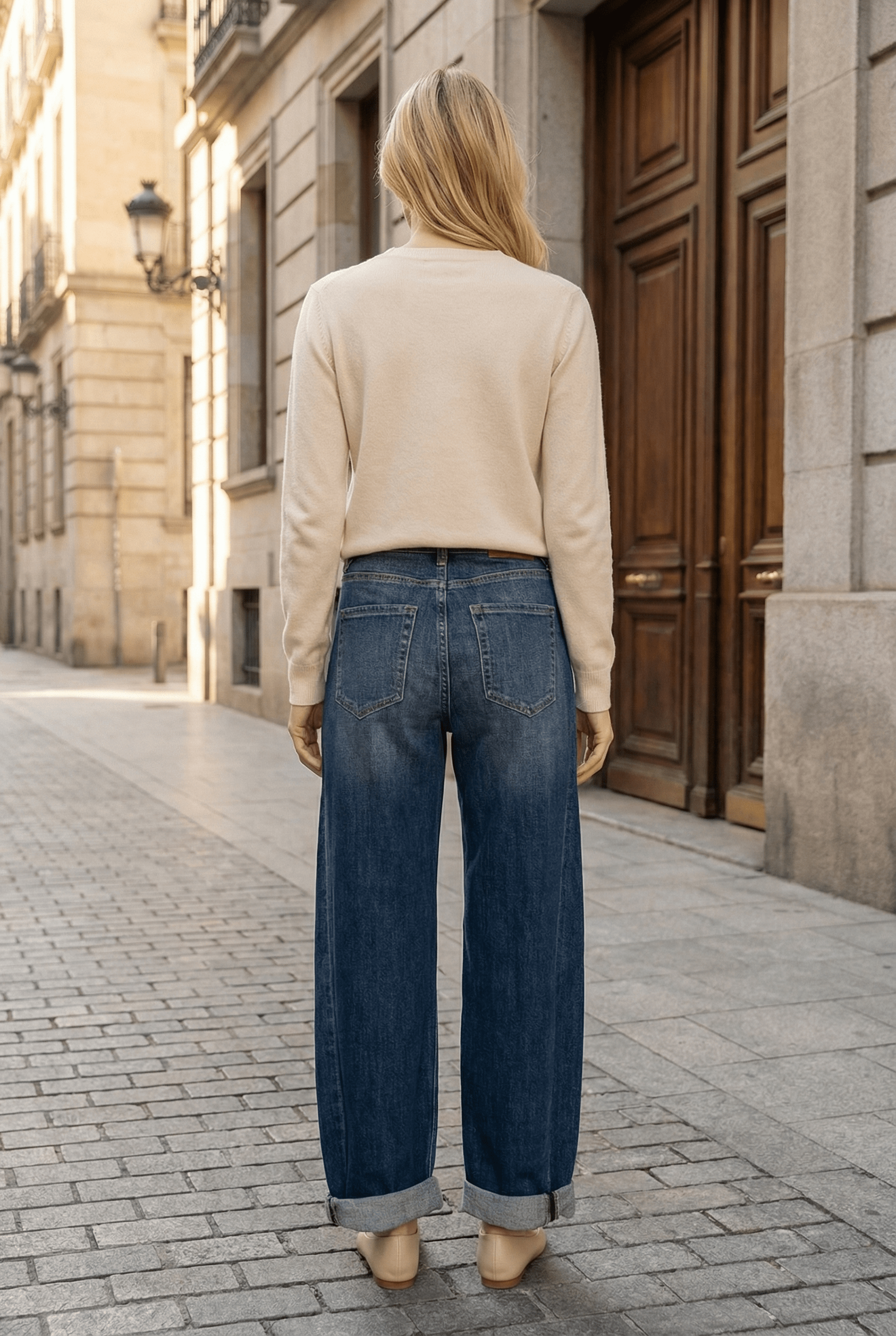 ARTEMIS VINTAGE - Venta al por mayor Vaqueros - Mujer - Jeans de tiro alto relajados con pierna cónica y lavado oscuro estilo Barrel4