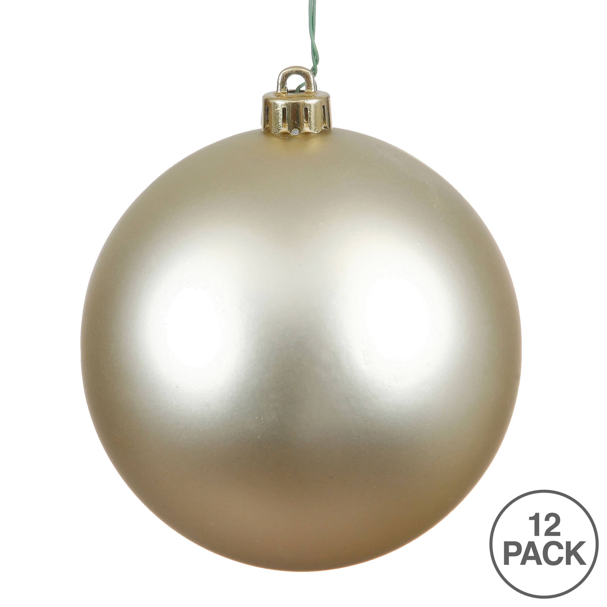 Vickerman 3" Champagne Matte Ball Ornament, 12 per Bag for wholesale on Faire2