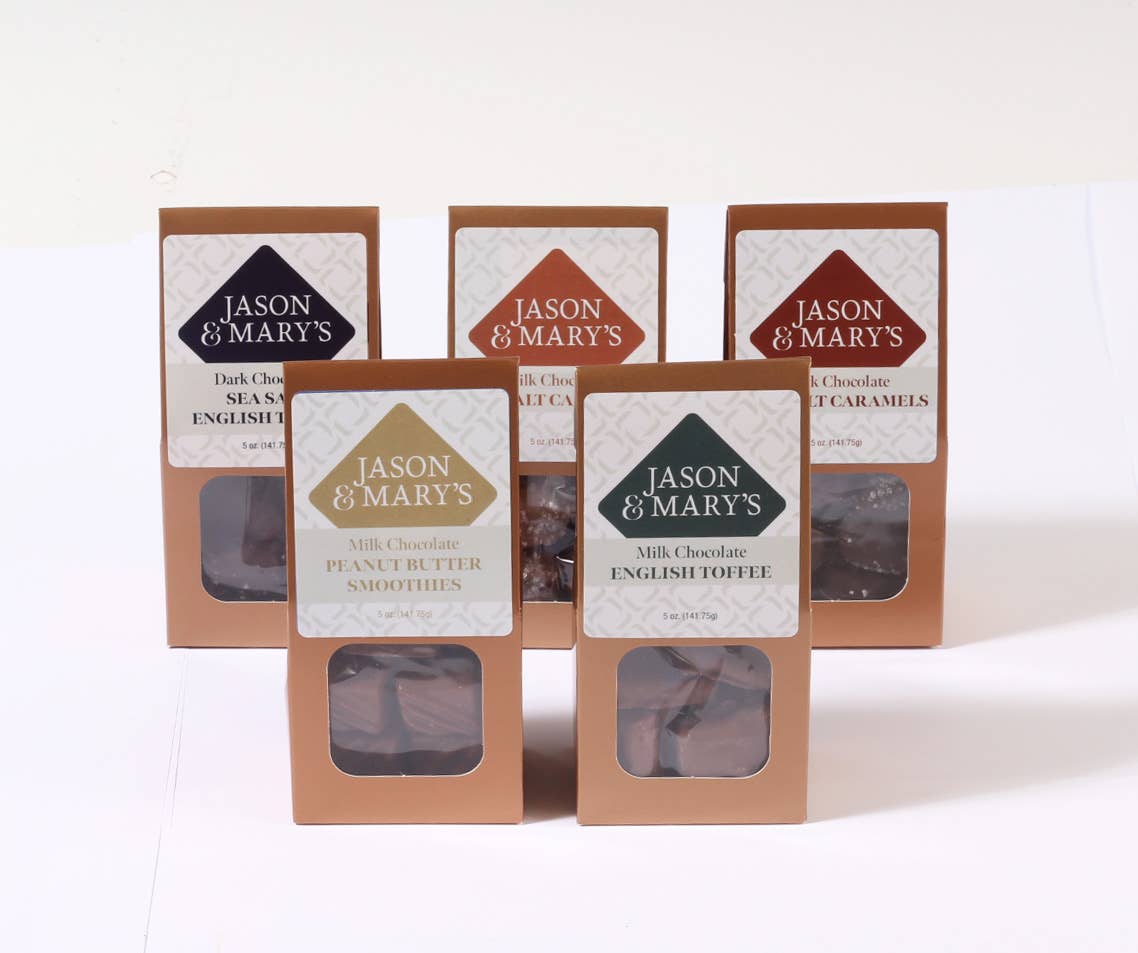 Coblentz Chocolate Company - Wholesale Toffee - Dark English Toffee With Sea Salt Gable Box5