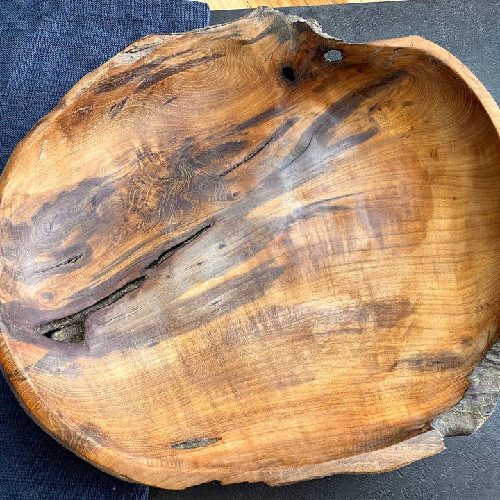 Tuckahoe Hardwoods - Wholesale Bowl - Large Live Edge Salvaged Teak Bowl - Hand Carved Wood Bowl4