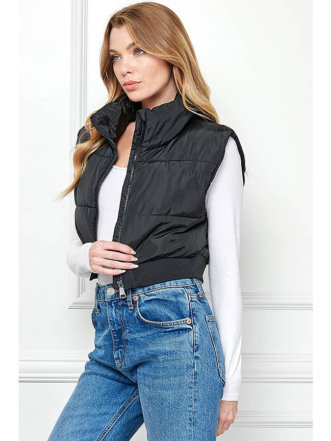 Veracci - Venta al por mayor Chaleco de abrigo - Mujer - Chaleco acolchado corto con cintura elástica14