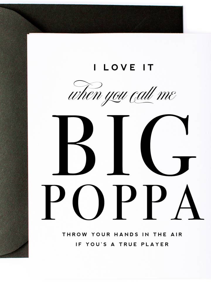 Call Me Big Poppa - Funny Father's Day Greeting Card for wholesale by Kitty Meow Boutique