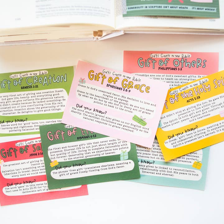 Gifts Given in the Bible Mini Tip-in Sheet Bundle (Set of7) for wholesale by Kingfolk Co