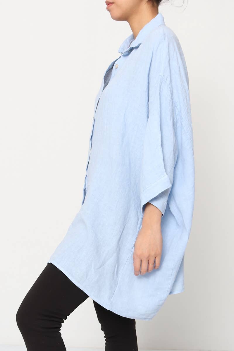 LÉA & LUC - Wholesale Button Down Shirt - Women's - 100% Linen Shirt REF. 285884