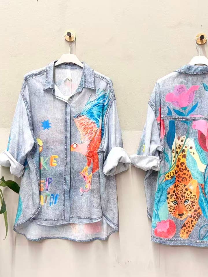 Camicia effetto denim – stampata per la vendita all'ingrosso da parte di NOS