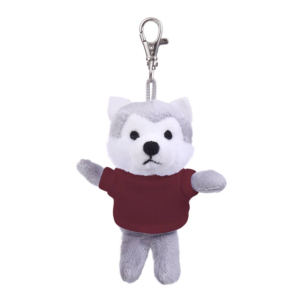 Plushland - Wholesale Keychain - Unisex - 4" Keychain - Husky with customized shirt2