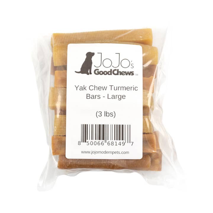 Jojo Modern Pets - Wholesale Pet treats – Dog - Himalayan Yak Dog Cheese Chews - Turmeric - (3lbs. Bag)7
