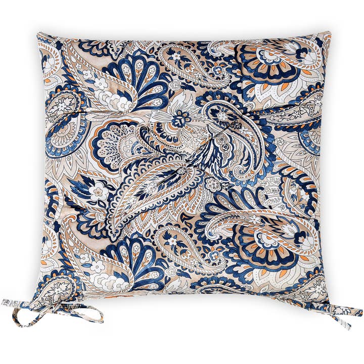 COZY HOMES COLLECTION - Wholesale Chair Cushion - Cotton Chair Cushions Pads with Ties 16x16x3 Inches 8