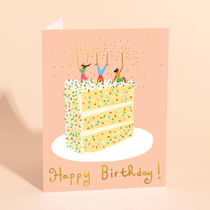 Carolyn Suzuki - Vente Cartes d'anniversaire - GÂTEAU CONFETTI - Carte d'anniversaire