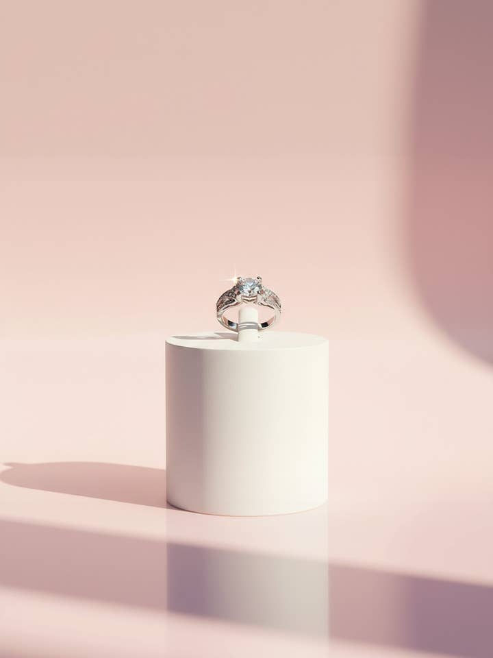 Round Cut Crystal Ring Silver Box set of 12 for wholesale by Arya Jewellery Wholesale