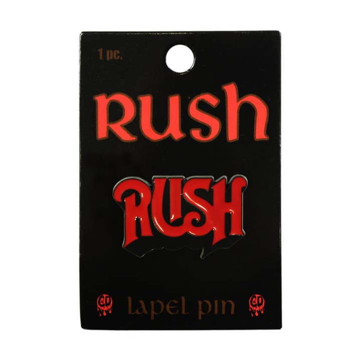Enamel Pin - Rush - Red And Black Logo for wholesale by Square Deal Recordings & Supplies