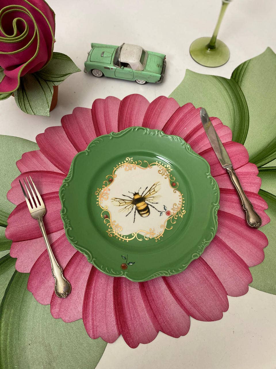 Carole Shiber Designs - Vente Sets de table - Set de table Gerber Daisy - Rose4