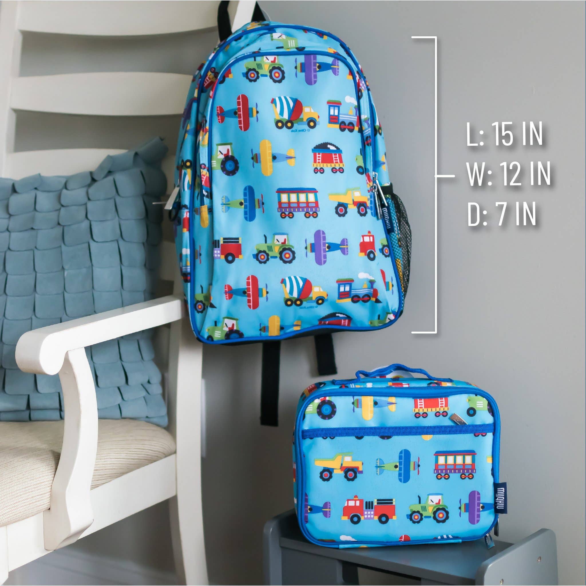 Wildkin - Wholesale Backpack - Kids - Trains Planes and Trucks Backpack - 15 Inch9