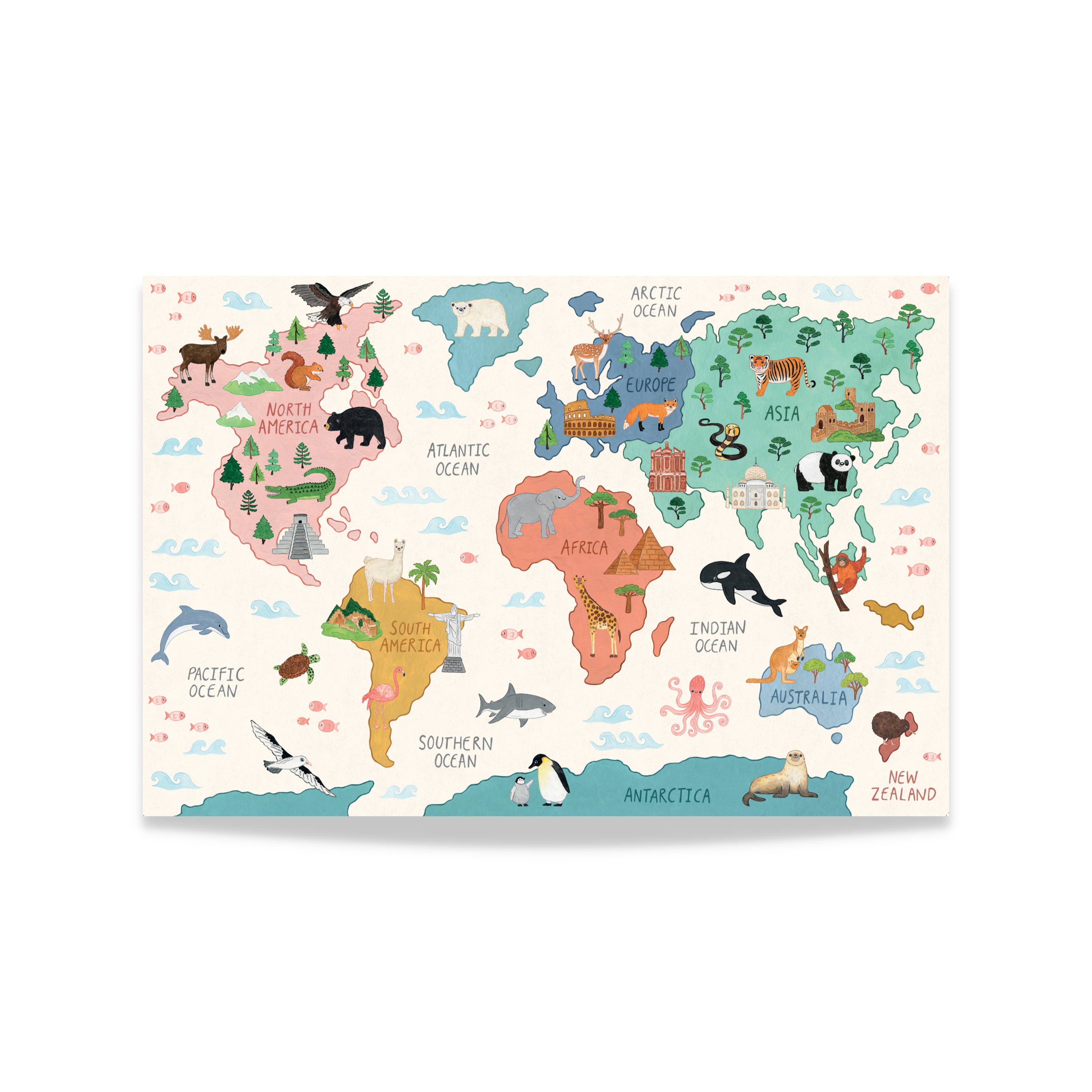 Mindful and Co Kids USA - Wholesale Map - World Map Print